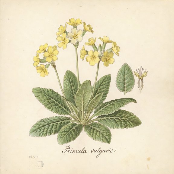 primrose botanical plate