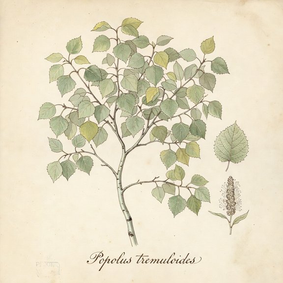 Quaking Aspen botanical plate