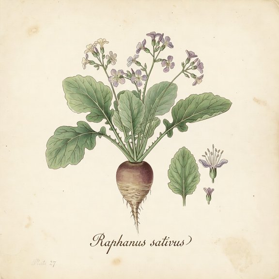 radish botanical plate