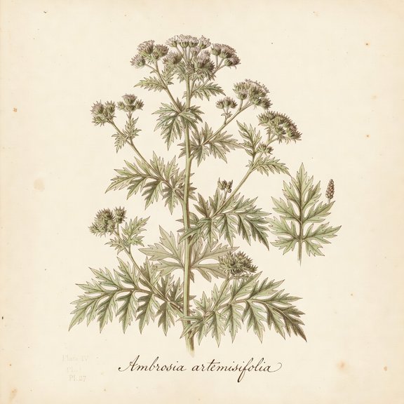 Ragweed botanical plate