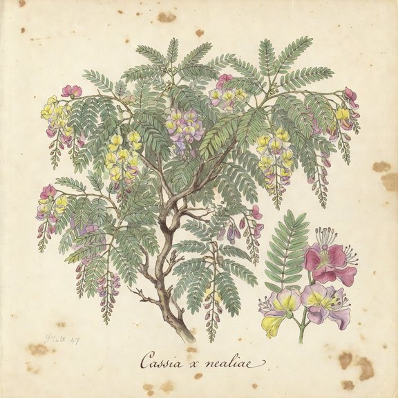 Rainbow Shower botanical plate