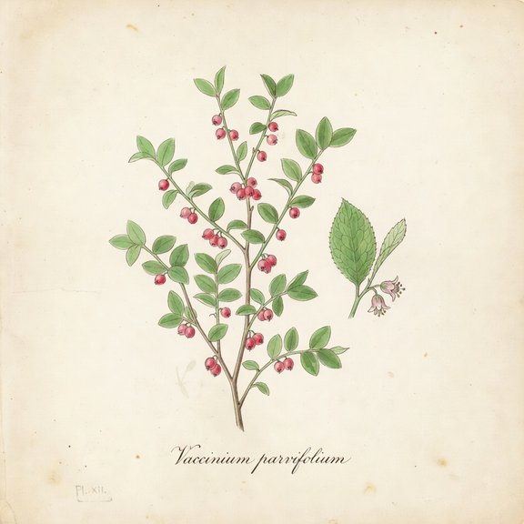 Red huckleberry botanical plate