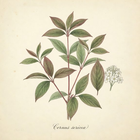 Red Osier Dogwood botanical plate