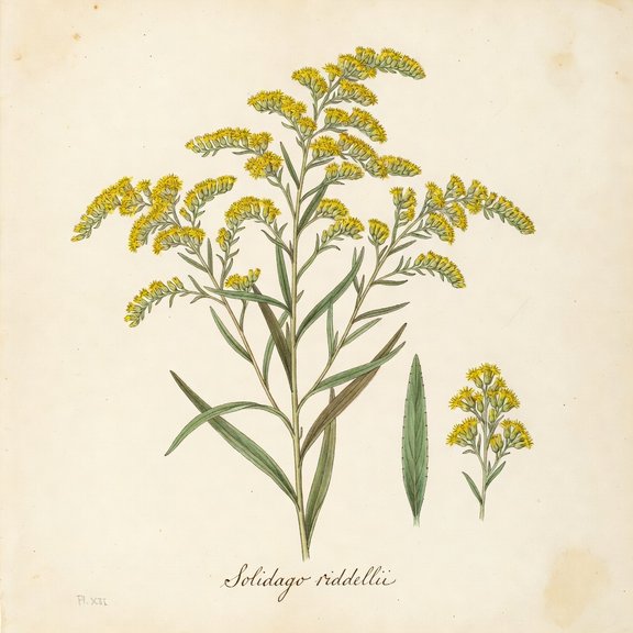 Riddell's Goldenrod botanical plate