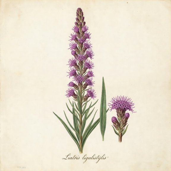 Rocky Mountain blazing star botanical plate