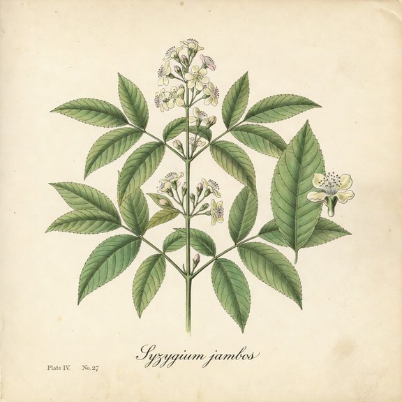 Rose Apple botanical plate