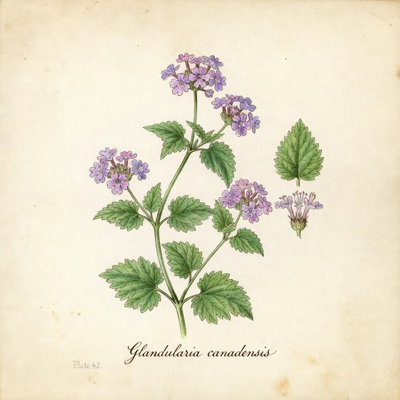Rose Verbena botanical plate