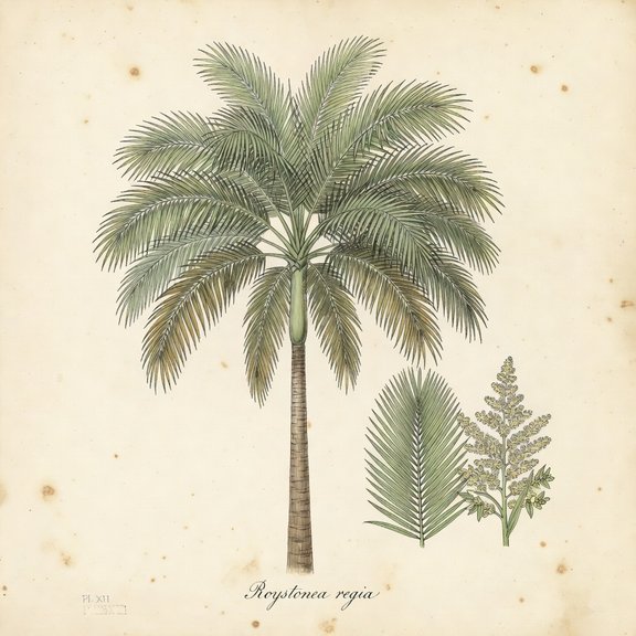 Royal Palm botanical plate