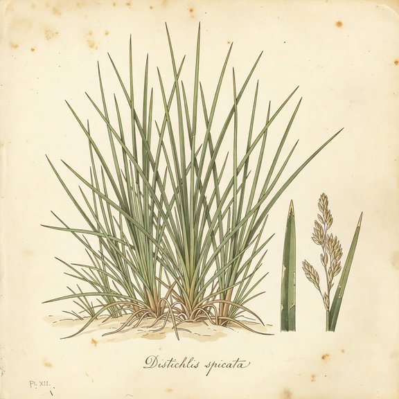 Seashore Saltgrass botanical plate