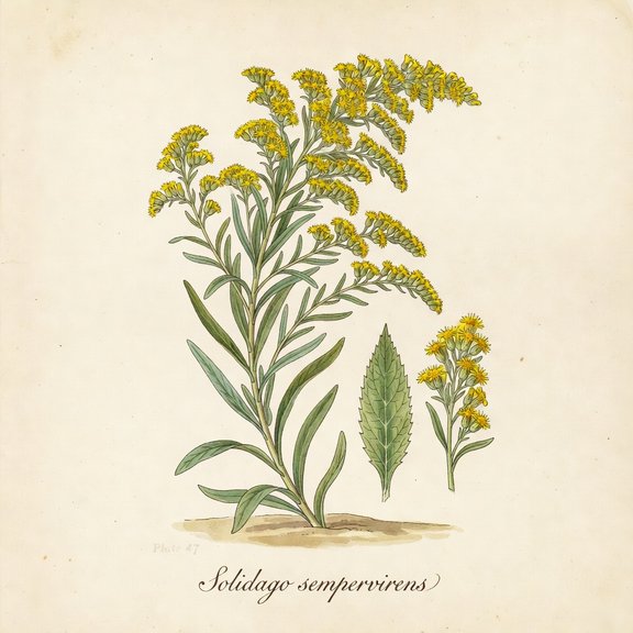 Seaside Goldenrod botanical plate