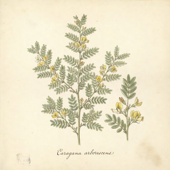 Siberian Peashrub botanical plate