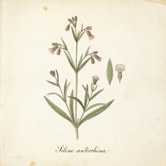 Sleepy Silene botanical plate