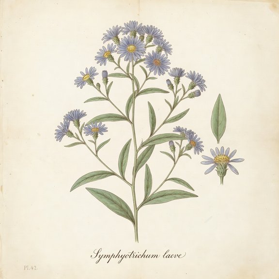 Smooth Aster botanical plate