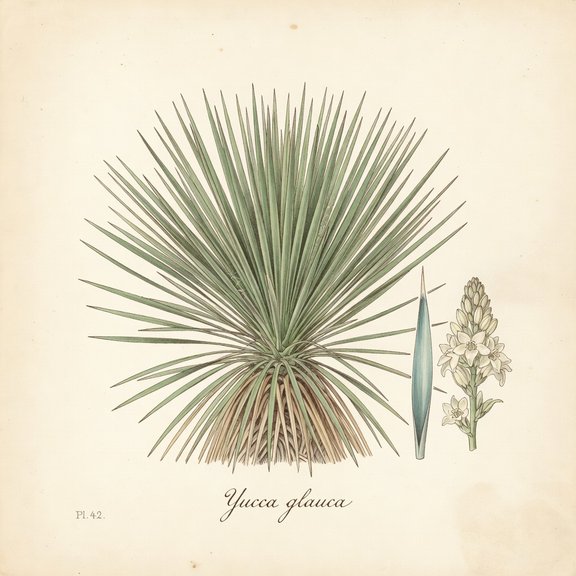 Soapweed Yucca botanical plate