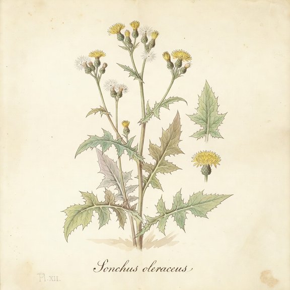 Sow thistle botanical plate