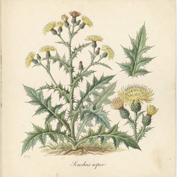 Spiny Sowthistle botanical plate