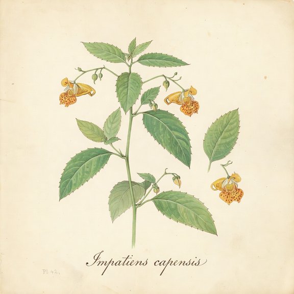Spotted Jewelweed botanical plate