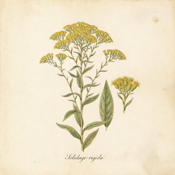 Stiff Goldenrod botanical plate