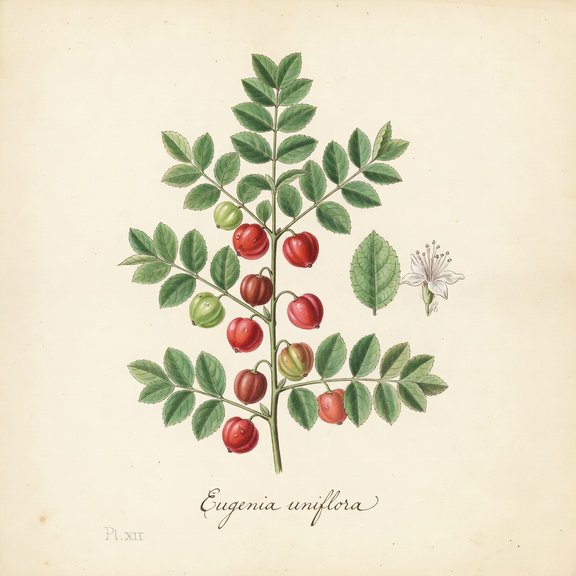 Surinam Cherry botanical plate