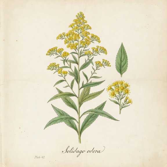 Sweet Goldenrod botanical plate