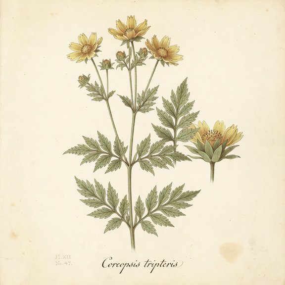 Tall Coreopsis botanical plate