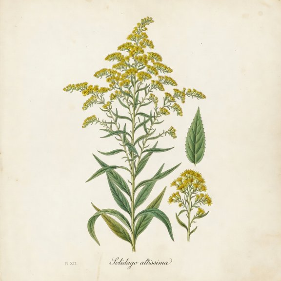 Tall Goldenrod botanical plate