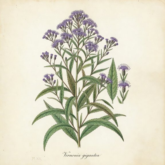 Tall Ironweed botanical plate