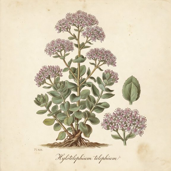 Tall Sedum botanical plate