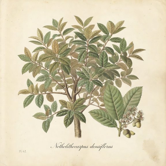 Tanoak botanical plate