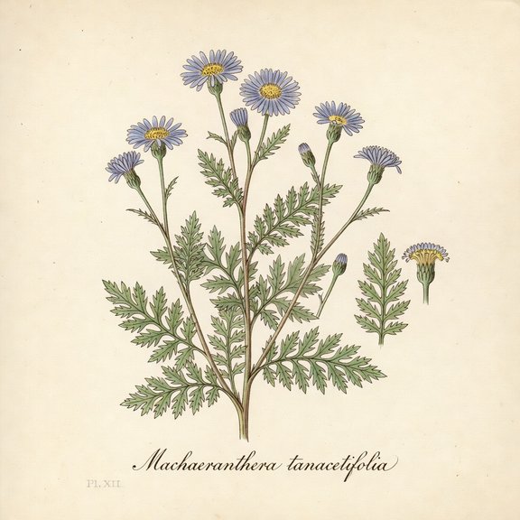 Tanseyleaf tansyaster botanical plate