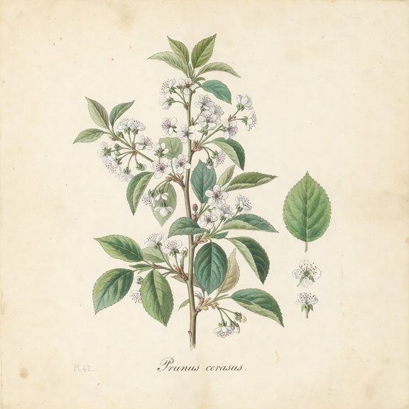 Tart Cherry botanical plate