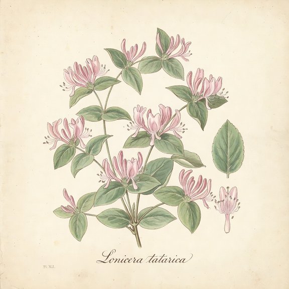 Tartarian Honeysuckle botanical plate