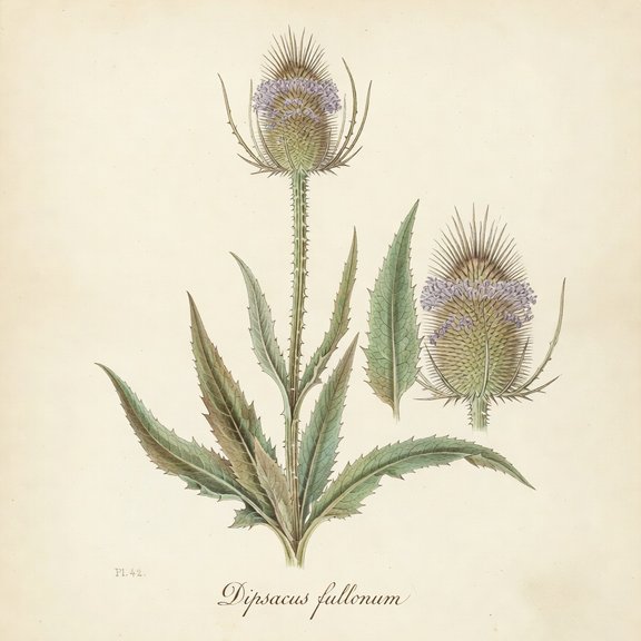 Teasel botanical plate