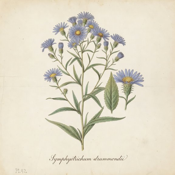 Texas Aster botanical plate