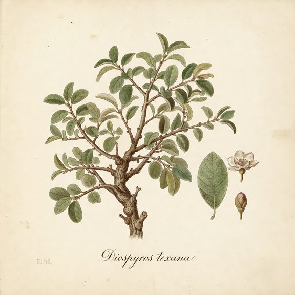 Texas Persimmon botanical plate