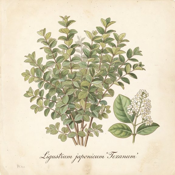 Texas Privet botanical plate