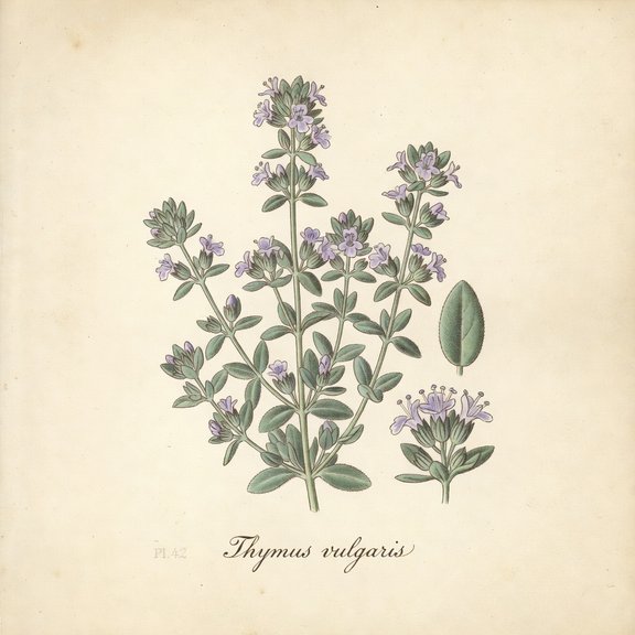 Thyme botanical plate