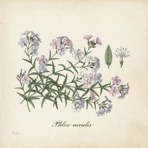 Trailing Phlox botanical plate