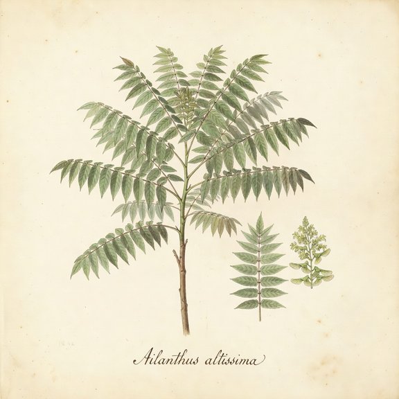tree of heaven botanical plate