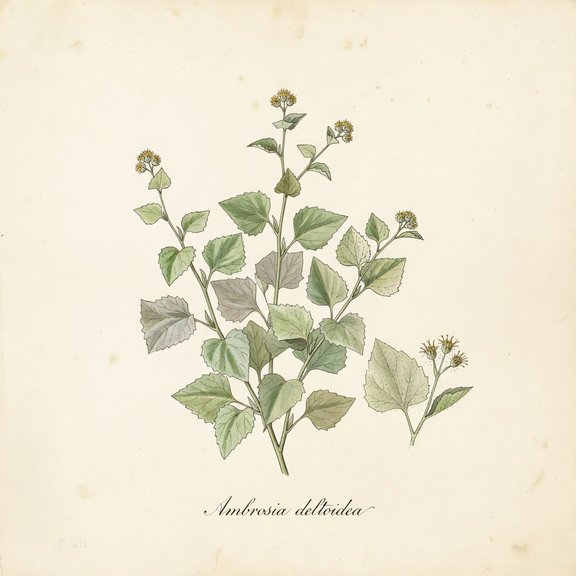 Triangle-Leaf Bursage botanical plate