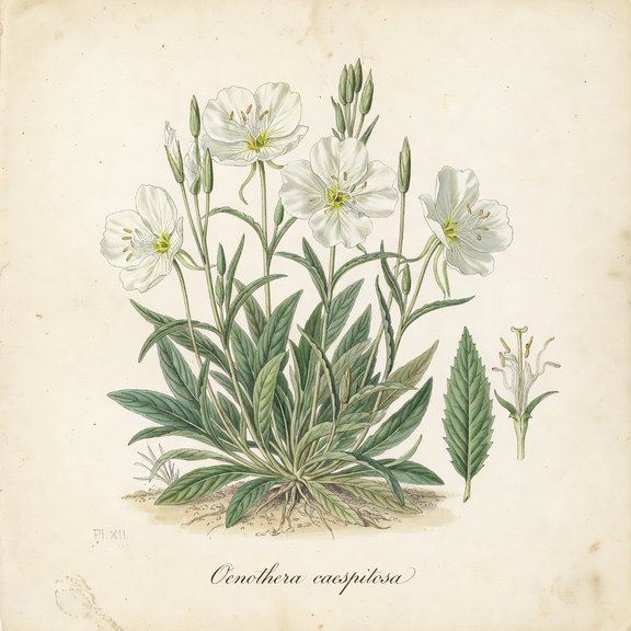 Tufted Evening Primrose botanical plate