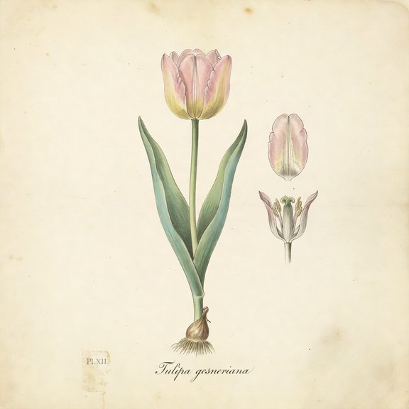 tulip botanical plate