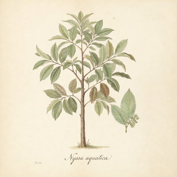 Tupelo Gum botanical plate