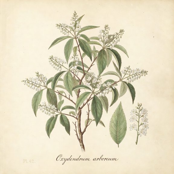 Upcoming :** Sourwood botanical plate