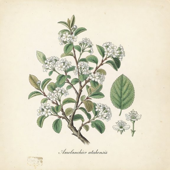 Utah Serviceberry botanical plate
