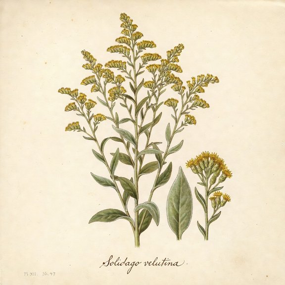 Velvet Goldenrod botanical plate