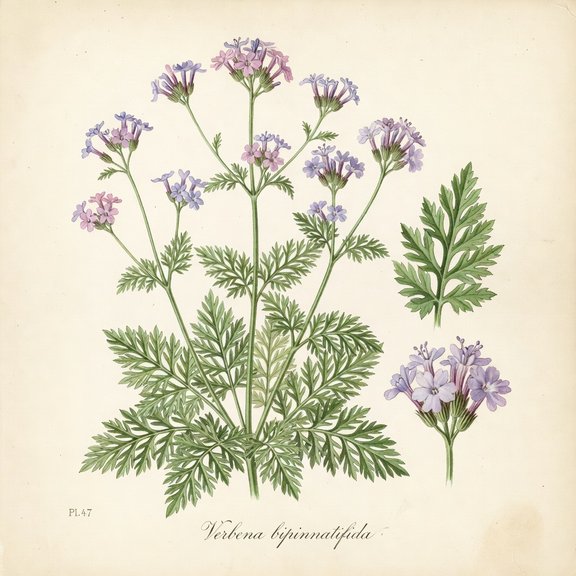 Verbena bipinnatifida botanical plate