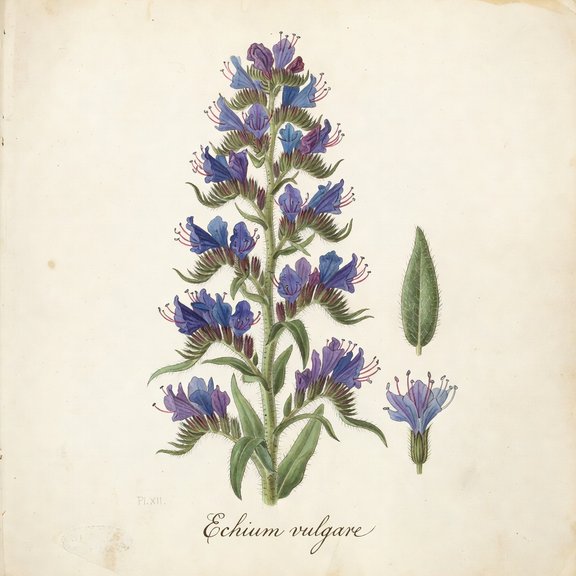 Viper's Bugloss botanical plate
