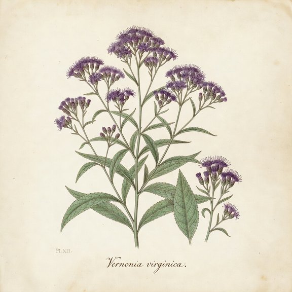 Virginia Ironweed botanical plate