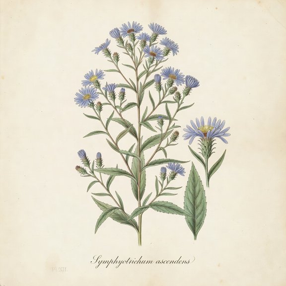 Western Aster botanical plate